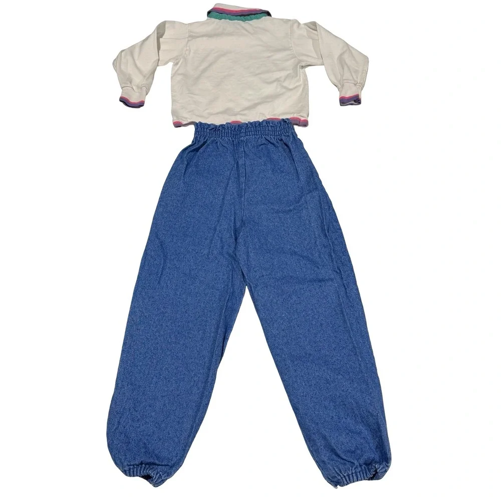 Vintage‎ Health-tex Kids Skateboard Sweatshirt and Joggers Set White Blue Size 6